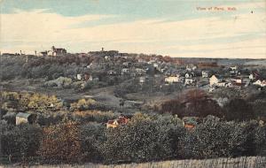 Peru Nebraska Bird's Eye View (from Hillside)~Houses-Shed-Trees~c1910 Postcard