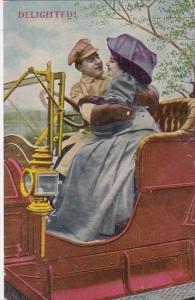 Romantic Couple In Car Delighted 1909