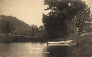 BINGHAM ME Water View Rowboat Old Real Photo RPPC Postcard