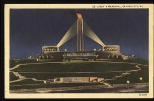 Linen Postcard-Liberty Memorial-Kansas City,Missouri/MO