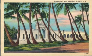 Hawaii Natatorium War Memorial Waikiki Vintage Linen Postcard 07.58
