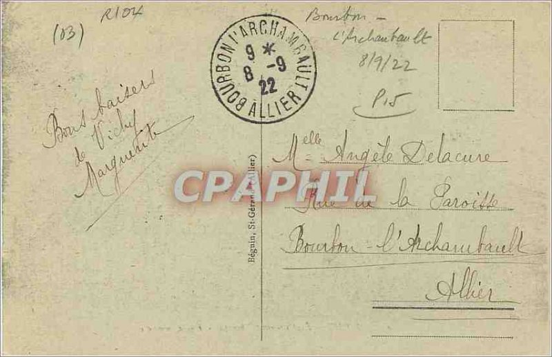 Postcard Old Vichy Thermal Establishment for Ensemble