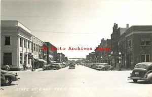 IA, Algona, Iowa, RPPC, State Street, East, Business Section, 40s Cars, No D-306