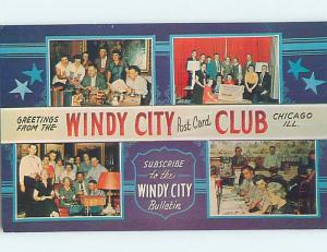 Unused 1960's WINDY CITY POSTCARD CLUB Chicago Illinois IL ho7974