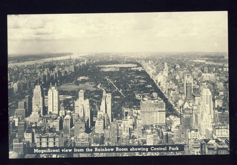 New York, NY Postcard, View From Rainbow Room Lounge, Rockefeller Center