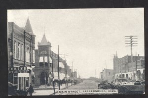 PARKRESBURG IOWA DOWNTOWN MAIN STREET SCENE VINTAGE POSTCARD 1910