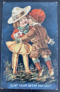 Mint USA Embossed Color Picture Postcard Cowgirl Leap Years Inthe Farwest