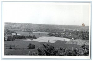 1954 Birds Eye View Farmland Country Near Worthville KY RPPC Photo Postcard