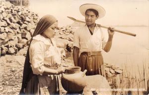 PATZCUARO MICHOACAN MEXICO~IDILIO TARASCO~REAL PHOTO POSTCARD 1940s