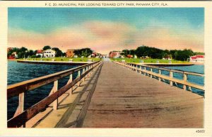 Postcard PIER SCENE Panama City Florida FL AL1362