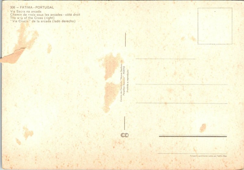 CONTINENTAL SIZE POSTCARD THE WAY OF THE CROSS FATIMA PORTUGAL