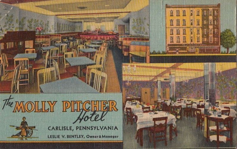 Postcard The Molly Pitcher Hotel Carlisle PA