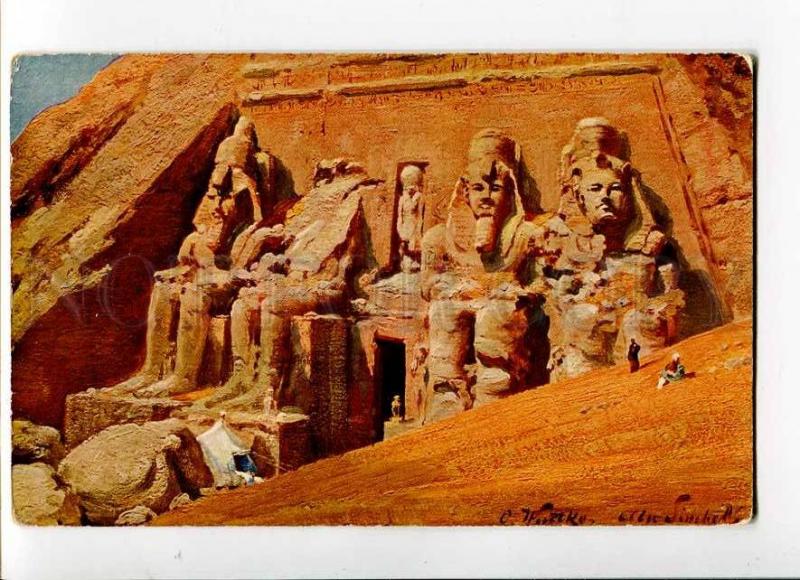 271263 EGYPT WUTTKE Temple in rocks Vintage postcard