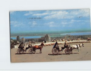 Postcard Old French Horsedrawn Carriages On Mount Royal, Montreal, Canada