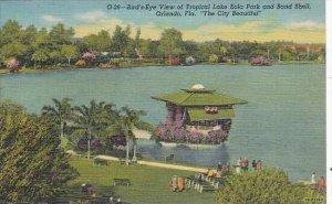 Florida Orlando Birds Eye View Lake Eola &  Band Shell