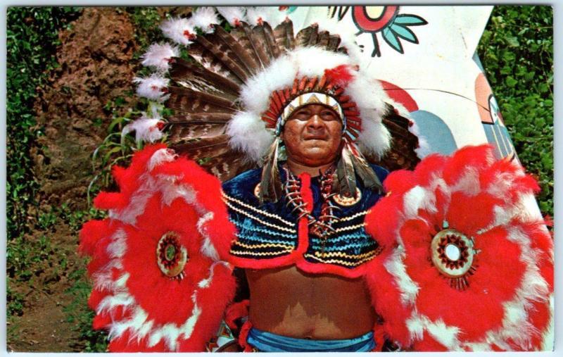 CHEROKEE INDIAN RESERVATION, NC   Native American JAMES SCREAMER 1964 Postcard