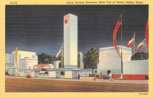 Parry Avenue Entrance, State Fair of Texas, Dallas c1940s Linen Vintage Postcard