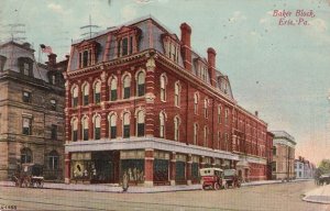 Postcard Baker Block Erie PA 1914