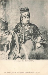 Vintage Femme de Bethlehem-Traditional Palestinian attire for Women~Postcard