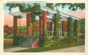 Gettysburg PA The Rostrum in National Cemetery WB  Postcard Unused