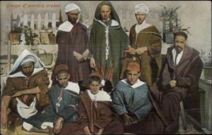 Arab Men & Boys North Africa? Ethnography - Costumes etc c1910 Postcard