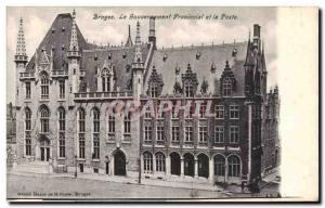 Old Postcard Bruges Provincial Governement and the Post