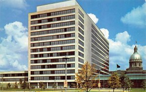 Indiana State Office Building Showing State Capitol Dome - Indianapolis, Indi...