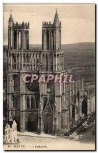 Mantes Old Postcard The cathedral