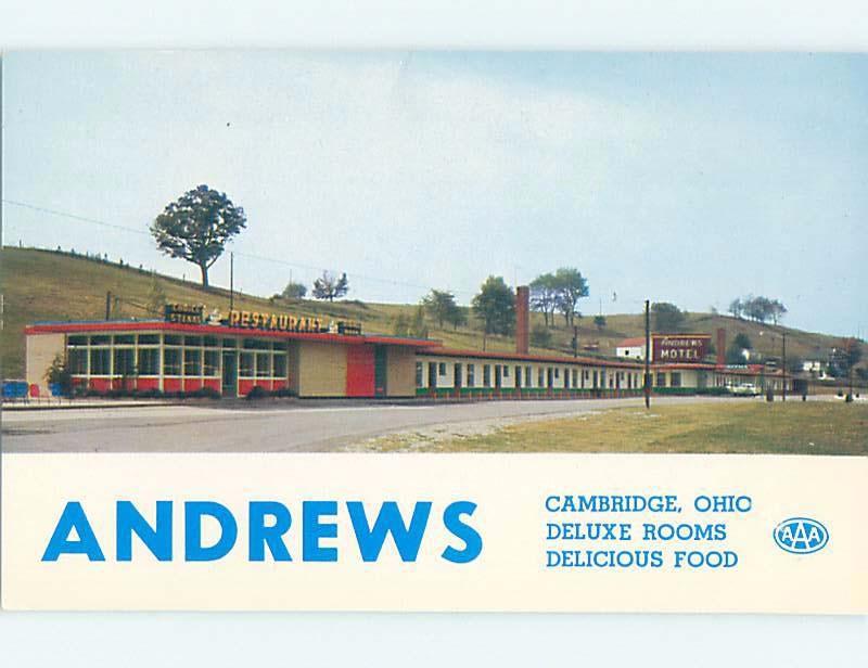 Unused Pre-1980 MOTEL SCENE Cambridge - Near Zanesville Ohio OH B6061