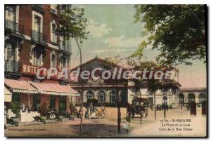 Postcard Old Saint Nazaire Place De La Gare