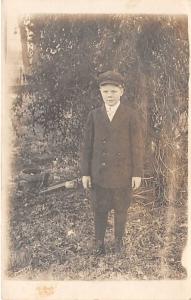 Young Boy Child, People Photo Writing on back 