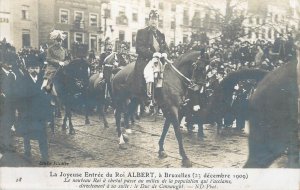 The joyous entry of King Albert on horseback into Brussels 1909 Duke Connaught