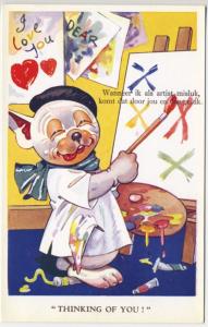 Bonzo Valentine & Sons Artist Dog Thinking Of You! Postcard