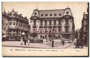 Old Postcard Bank Caisse d & # 39Epargne Place Pierre Lafitte Bordeaux