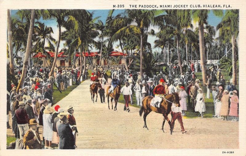 Hialeah Florida~Miami Jockey Club Paddock~Crowd Watching Race Horse Parade~1932