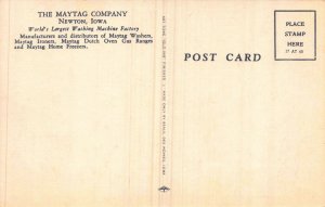 Linen Postcard The Maytag Company Factory in Newton, Iowa~114317