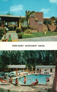 Vintage Postcard Russ-Mary Apartment Motel Gulf Boulevard St. Petersburg Florida