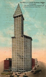 Vintage Postcard The New L.C. Smith Tower Office Building Seattle Washington WA