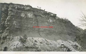 KS, Salina? Kansas, RPPC, People Standing Near Cliff, AS Moore Photo