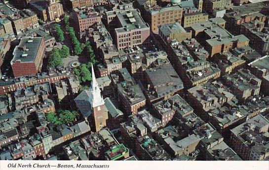 Aerial View Of The Historic Old North Church Salem Street Boston Massachusett...