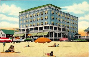 Ocean City, MD Maryland GEORGE WASHINGTON HOTEL Beach~Sunbathers CHROME Postcard