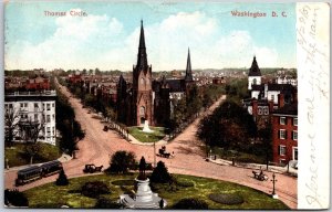 1907 Thomas Circle Washington D.C. Broadway & Memorial Landmark Posted Postcard