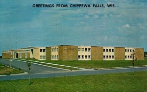 Wisconsin Greetings From Chippewa Falls Showing McDonnell Catholic Central Hi...