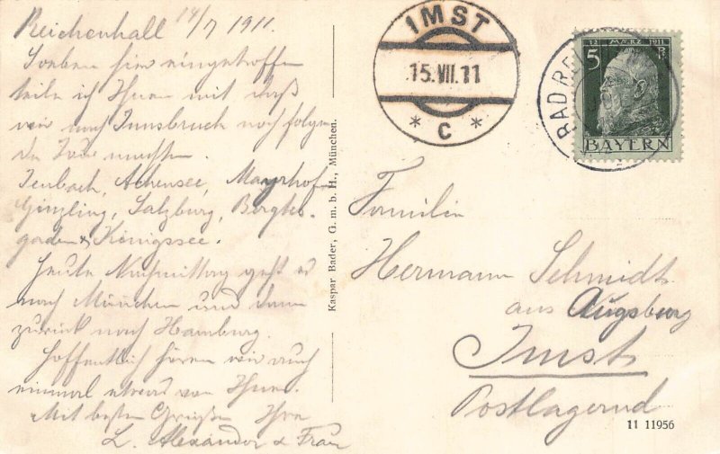 A073 Germany 1911 Bad Reichenhall Total View vintage postcard