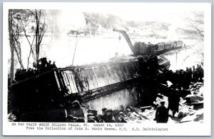 Bellows Falls Vermont 1950s Modern RPPC Real Photo Postcard Train Wreck