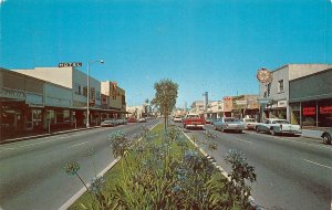 Escondido California Street Scene, Drug Store Shown Vintage Postcard U6982