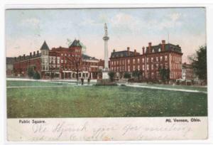 Public Square Mt Vernon Ohio 1907 postcard