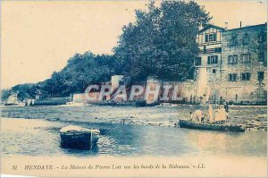 Old Postcard Hendaye La Maison Pierre Loti on the banks of the Bidasson