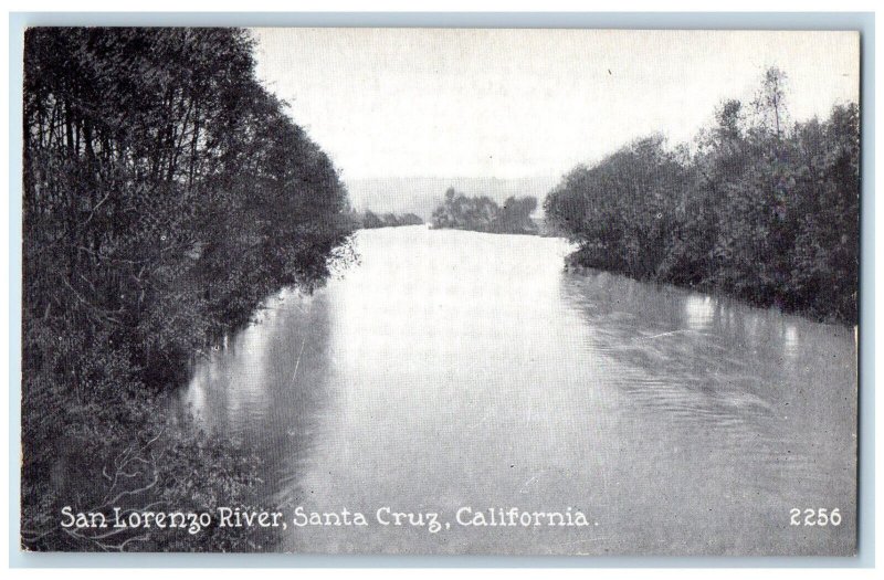 c1940's San Lorenzo River Santa Cruz California CA Vintage Postcard