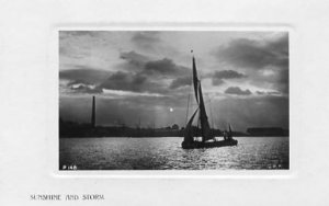 Sunshine & Storm - Sailboat - RPPC, Rotograph